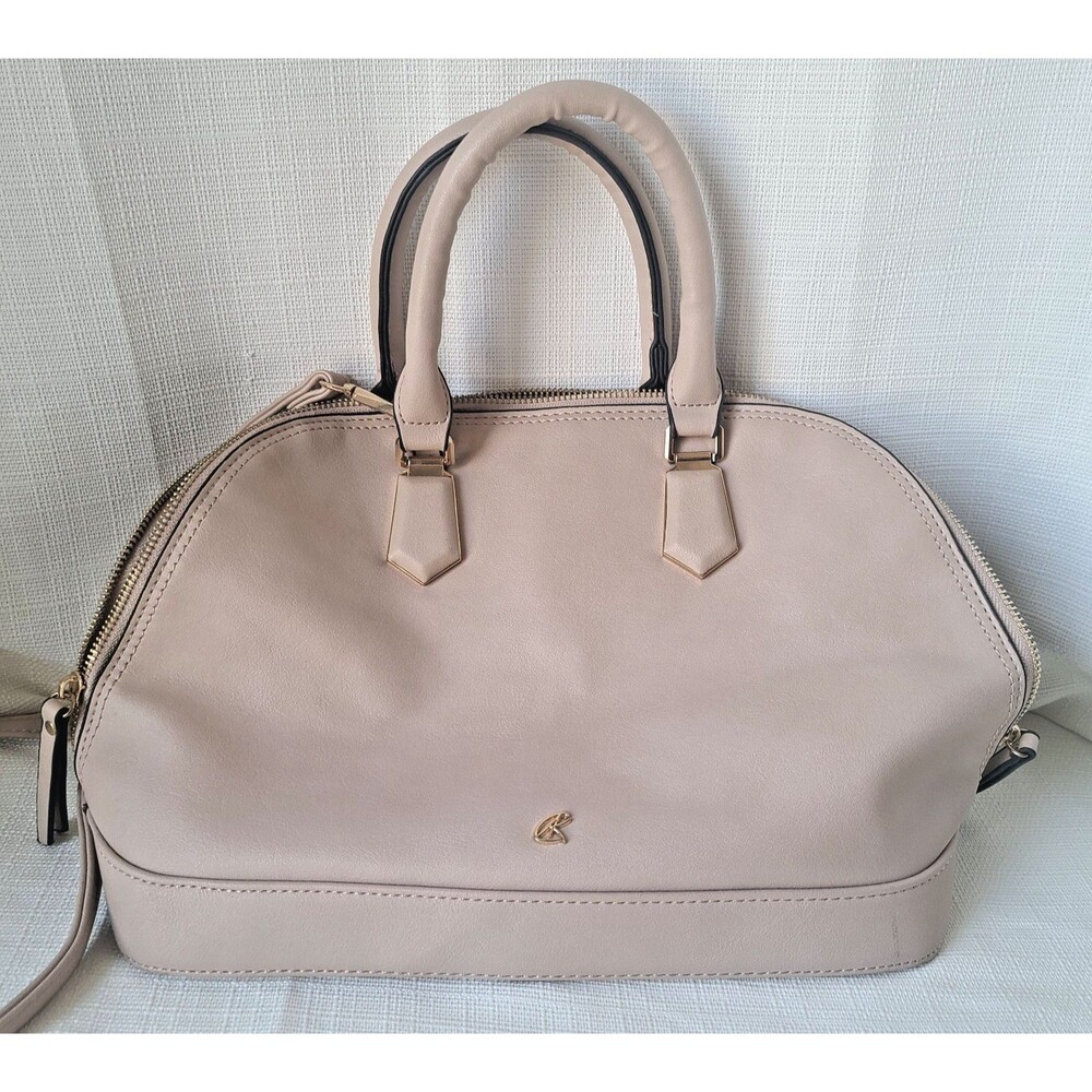 Kate & Alex Cuffaro Italian Design Dome Satchel Crossbody Handbag Blush Pink Lar